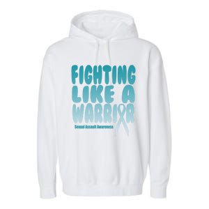 Fighting Like A Warrior! Sexual Assault Awareness Gift Garment-Dyed Fleece Hoodie