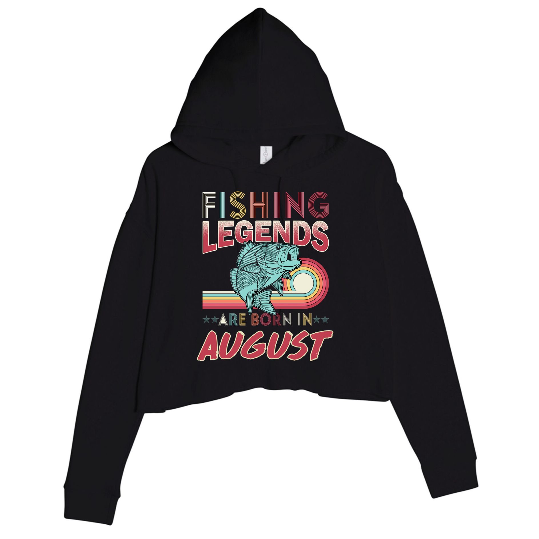 Fishing Legends Are Born In August Crop Fleece Hoodie
