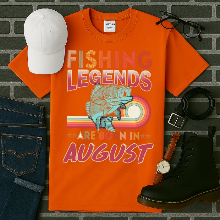 Fishing Legends Are Born In August Tall T-Shirt