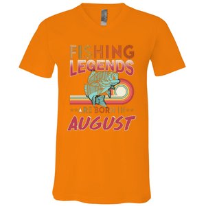 Fishing Legends Are Born In August V-Neck T-Shirt