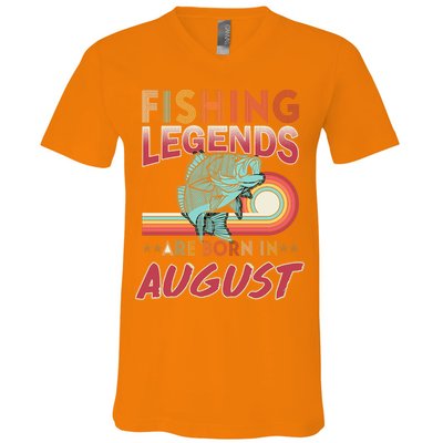 Fishing Legends Are Born In August V-Neck T-Shirt