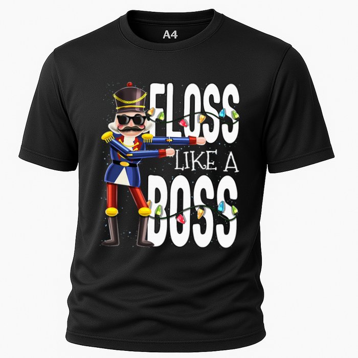 Floss Like A Boss Flossing Nutcracker Christmas Floss Like A Boss Flos Cooling Performance Crew T-Shirt