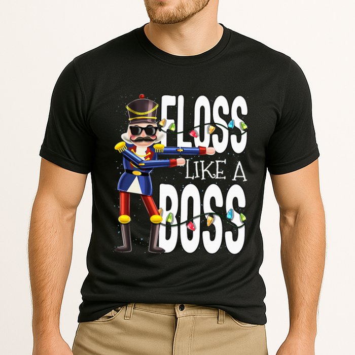 Floss Like A Boss Flossing Nutcracker Christmas Floss Like A Boss Flos Cooling Performance Crew T-Shirt