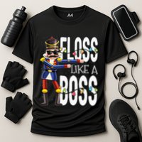 Floss Like A Boss Flossing Nutcracker Christmas Floss Like A Boss Flos Cooling Performance Crew T-Shirt