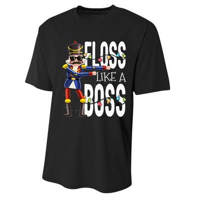 Floss Like A Boss Flossing Nutcracker Christmas Floss Like A Boss Flos Performance Sprint T-Shirt