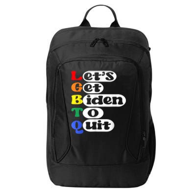 Funny LGBTQ Anti Biden Lets Get Biden To Quite City Backpack