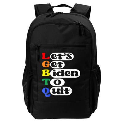 Funny LGBTQ Anti Biden Lets Get Biden To Quite Daily Commute Backpack