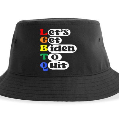 Funny LGBTQ Anti Biden Lets Get Biden To Quite Sustainable Bucket Hat