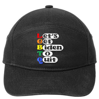Funny LGBTQ Anti Biden Lets Get Biden To Quite 7-Panel Snapback Hat