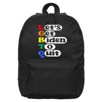 Funny LGBTQ Anti Biden Lets Get Biden To Quite 16 in Basic Backpack