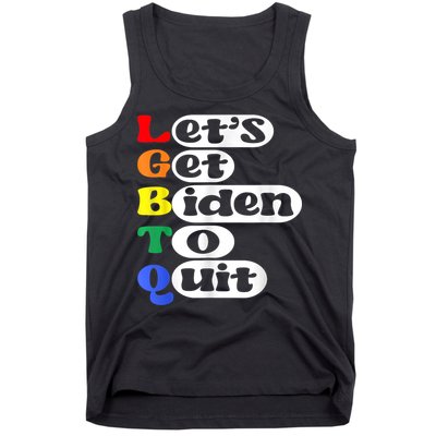 Funny LGBTQ Anti Biden Lets Get Biden To Quite Tank Top