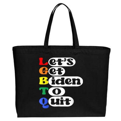 Funny LGBTQ Anti Biden Lets Get Biden To Quite Cotton Canvas Jumbo Tote