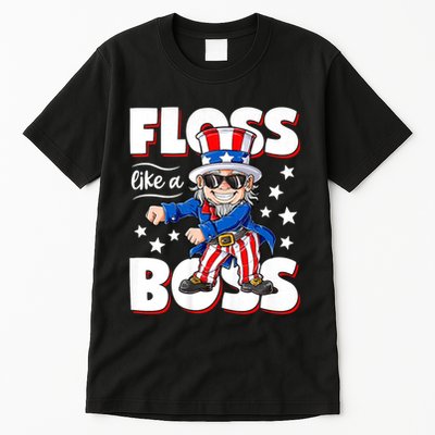 Floss Like A Boss 4th Of July Uncle Sam Tall T-Shirt