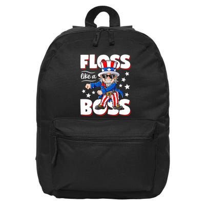 Floss Like A Boss 4th Of July Uncle Sam 16 in Basic Backpack