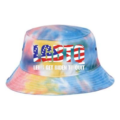 Funny LGBTQ Anti Biden Lets Get Biden To Quite Tie Dye Newport Bucket Hat