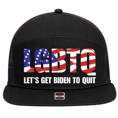 Funny LGBTQ Anti Biden Lets Get Biden To Quite 7 Panel Mesh Trucker Snapback Hat