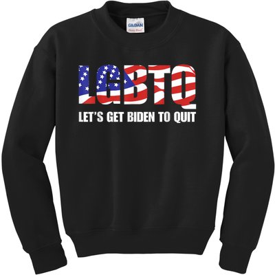 Funny LGBTQ Anti Biden Lets Get Biden To Quite Kids Sweatshirt