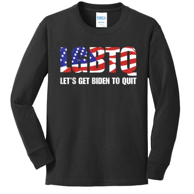 Funny LGBTQ Anti Biden Lets Get Biden To Quite Kids Long Sleeve Shirt