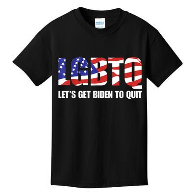 Funny LGBTQ Anti Biden Lets Get Biden To Quite Kids T-Shirt