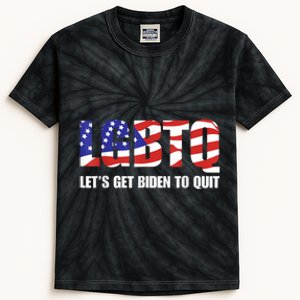 Funny LGBTQ Anti Biden Lets Get Biden To Quite Kids Tie-Dye T-Shirt