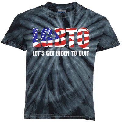 Funny LGBTQ Anti Biden Lets Get Biden To Quite Kids Tie-Dye T-Shirt