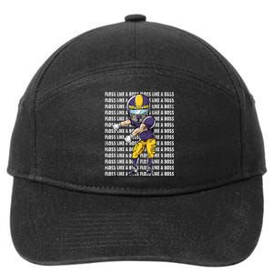 Floss Like A Boss Gold Purple Football 7-Panel Snapback Hat