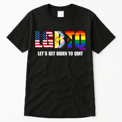 Funny LGBTQ Anti Biden Lets Get Biden To Quite Tall T-Shirt