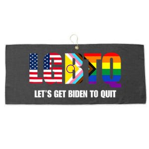 Funny LGBTQ Anti Biden Lets Get Biden To Quite Large Microfiber Waffle Golf Towel