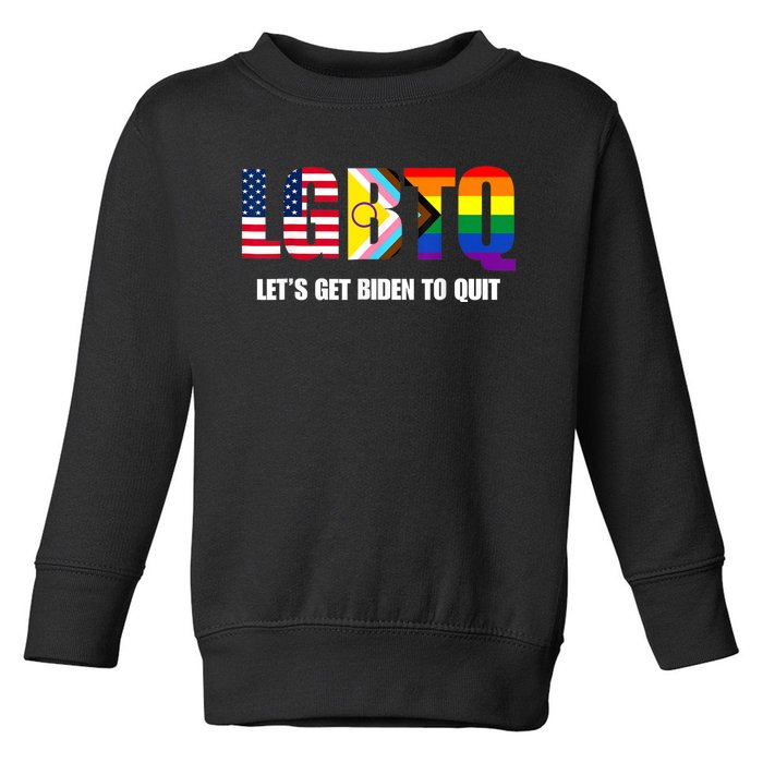 Funny LGBTQ Anti Biden Lets Get Biden To Quite Toddler Sweatshirt