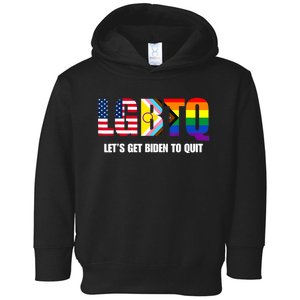 Funny LGBTQ Anti Biden Lets Get Biden To Quite Toddler Hoodie