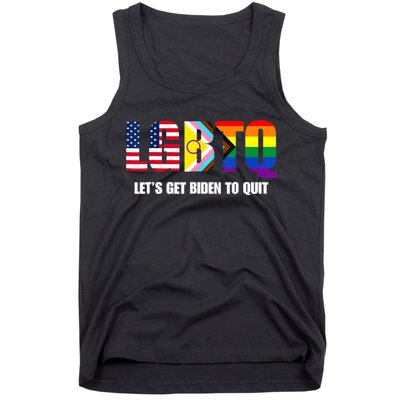 Funny LGBTQ Anti Biden Lets Get Biden To Quite Tank Top