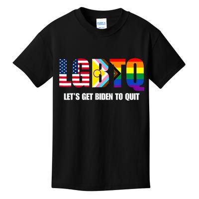 Funny LGBTQ Anti Biden Lets Get Biden To Quite Kids T-Shirt