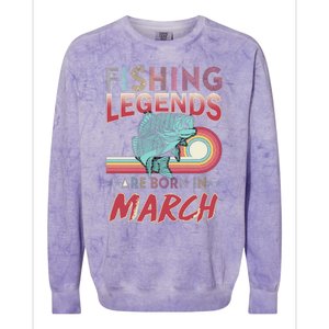 Fishing Legends Are Born In March Colorblast Crewneck Sweatshirt