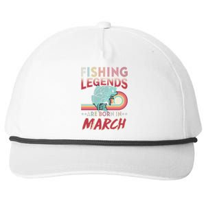 Fishing Legends Are Born In March Snapback Five-Panel Rope Hat