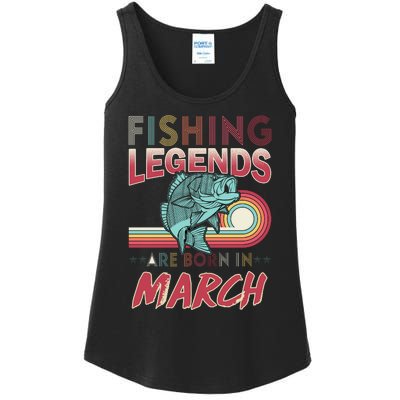 Fishing Legends Are Born In March Ladies Essential Tank