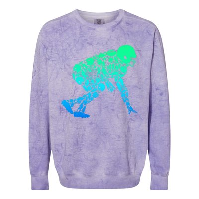 Football Lineman American Football Colorblast Crewneck Sweatshirt