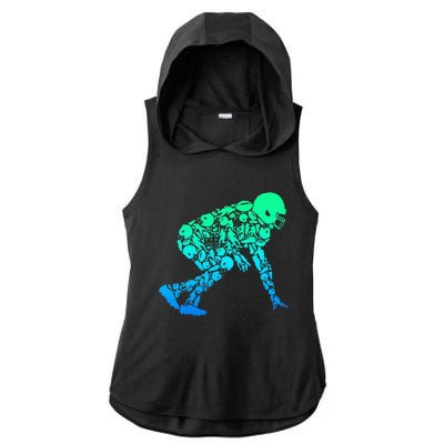 Football Lineman American Football Ladies PosiCharge Tri-Blend Wicking Draft Hoodie Tank