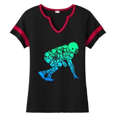 Football Lineman American Football Ladies Halftime Notch Neck Tee