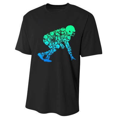 Football Lineman American Football Performance Sprint T-Shirt