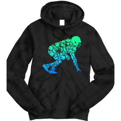 Football Lineman American Football Tie Dye Hoodie