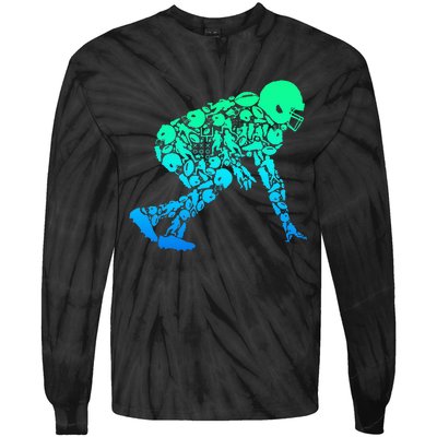 Football Lineman American Football Tie-Dye Long Sleeve Shirt