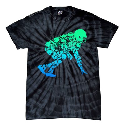 Football Lineman American Football Tie-Dye T-Shirt