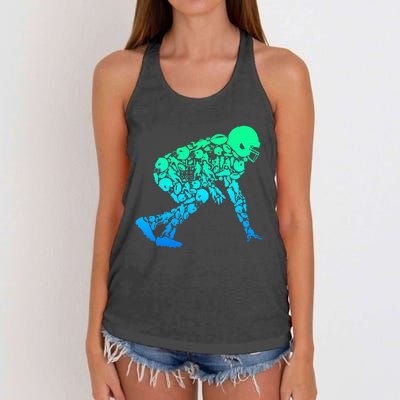 Football Lineman American Football Women's Knotted Racerback Tank