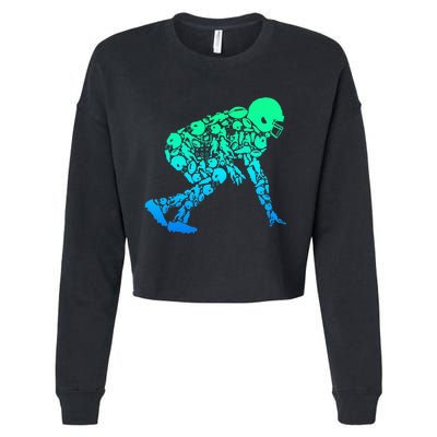 Football Lineman American Football Cropped Pullover Crew