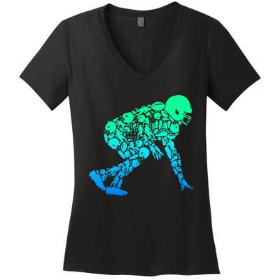 Football Lineman American Football Women's V-Neck T-Shirt