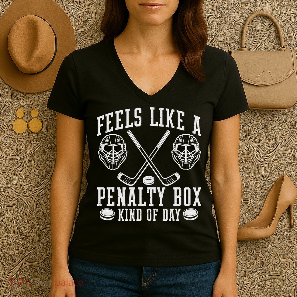 Feels Like A Penalty Box Kind Of Day Women's V-Neck T-Shirt