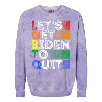 Funny LGBTQ Anti Biden Lets Get Biden To Quite Colorblast Crewneck Sweatshirt