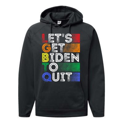 Funny LGBTQ Anti Biden Lets Get Biden To Quite Performance Fleece Hoodie