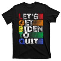 Funny LGBTQ Anti Biden Lets Get Biden To Quite T-Shirt