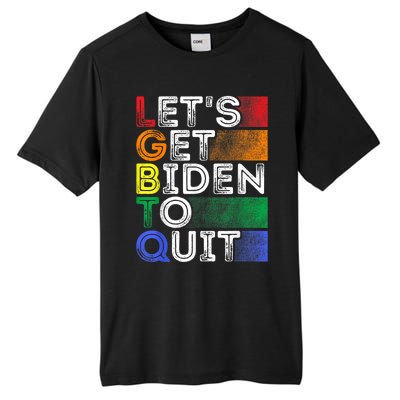 Funny LGBTQ Anti Biden Lets Get Biden To Quite Tall Fusion ChromaSoft Performance T-Shirt